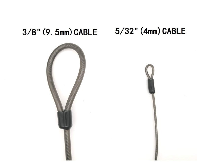 LORADAR 4mm Thickï¼ˆ5/32"ï¼‰ 7FT Thin Security Braided Coated Cable Anti-Lost Steel Cable Luggage Lock Double Loop Steel Cable (7FT) - Image 4